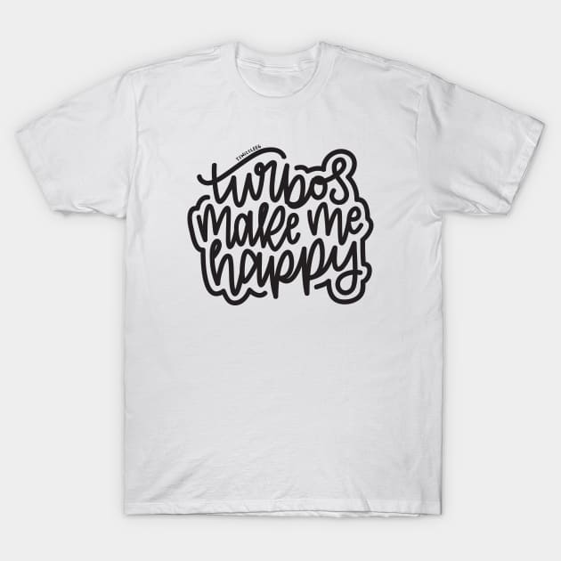 Turbos Make Me Happy - Dark Gray T-Shirt by hoddynoddy